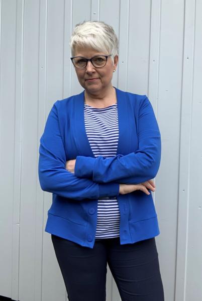 Fadenkäfer Papierschnittmuster Karo Damen Strickjacke